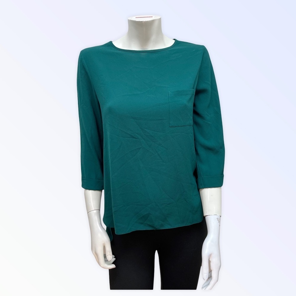 ATMOSPHERE Green Zip‎ Back Blouse
